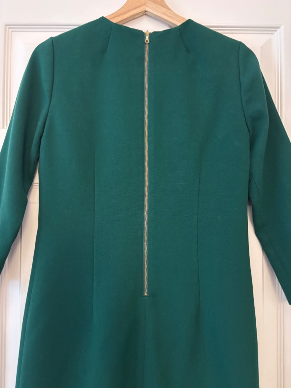 J Crew Long Sleeve Shift Dress Emerald Green Size 00 - Picture 6 of 9